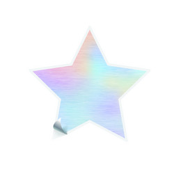 Bright trendy sticker in star shape with hologram vector