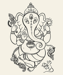 Lord Ganesha - Hindu Deity Vector Image