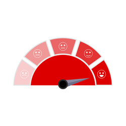 Red indicator user interface with smile face vector