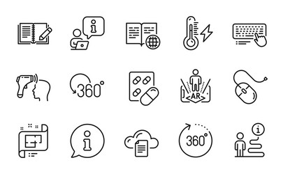 Science icons set included icon as computer mouse vector