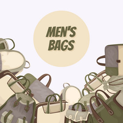 Set muzhchky bags color khaki for shop vector