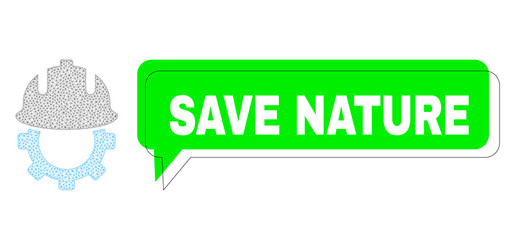 shifted save nature green text frame and mesh vector image