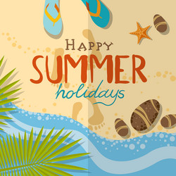 Seashell sand background poster Royalty Free Vector Image