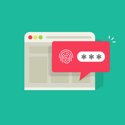 website in browser logged or unlocked via vector image