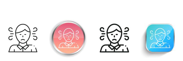 exhausted icon thin linear regular and button vector image