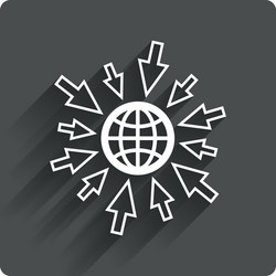 go to web icon globe with mouse cursors vector image