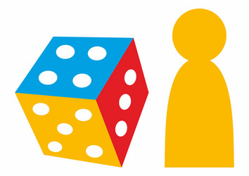 Ludo board game symbol one dice and figure vector