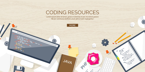 programmingcoding flat computing background vector image