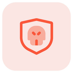 Shield system hacked by malware program vector