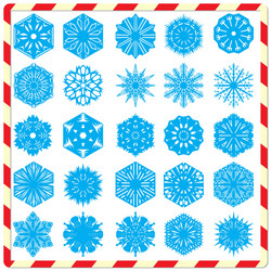 Snowflake silhouettes set vector