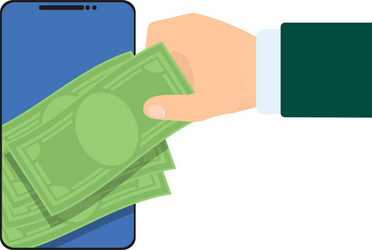virtual money wallet in phone flat Vector Image
