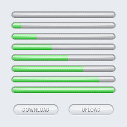 Progress bar gray line with green loading level vector