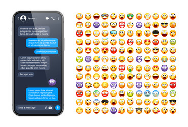 smartphone messaging app user interface vector image