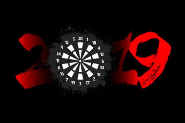 Abstract number 2019 and a dartboard from blots vector
