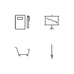 Banking linear icons set simple outline vector