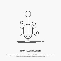 bug insect spider virus web icon line gray symbol vector image