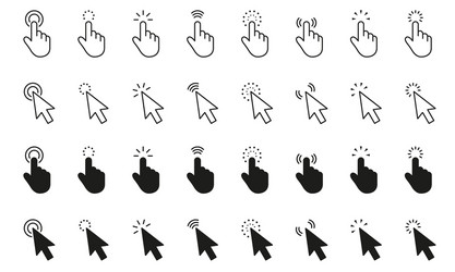 Mouse Click Cursor Icons - Pointer Set vector image