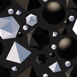 Pattern with 3d shapes vector