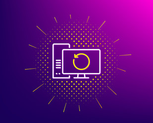 recovery computer line icon backup data sign vector image