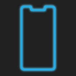 Smartphone line frame blue neon design for mobile vector