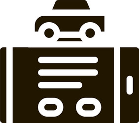 Car control phone app icon glyph vector