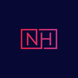 creative initial letter nh square logo design