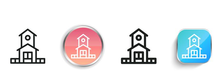house icon thin linear regular and button style vector image