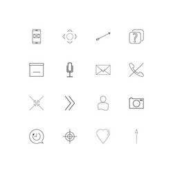 Interface linear thin icons set outlined simple vector