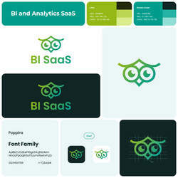 2d bi and analytics saas branding template vector