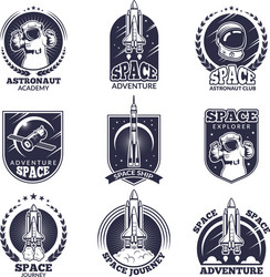 Astronaut Badge Templates Vector Image