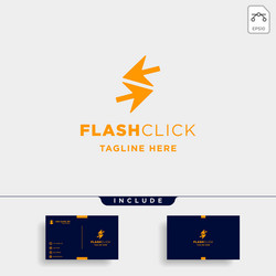 Flash click pointer logo design learning course vector