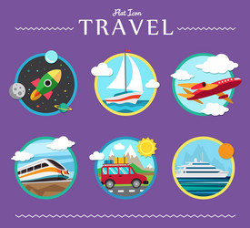 Icons set of traveling planning a summer vacation vector