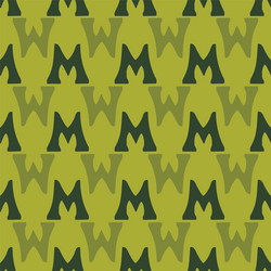 m from alfabet repeat pattern print background vector image