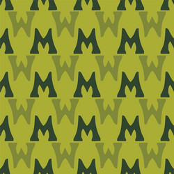 m from alfabet repeat pattern print background vector