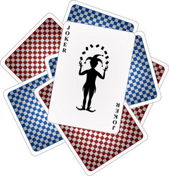 Back side of playing cards and joker vector