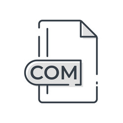 com file format icon extension line vector image
