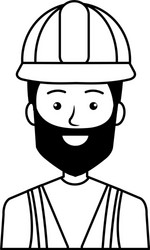 builder constructor with helmet character vector image