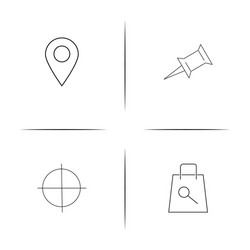 maps and navigation simple linear icon setsimple vector image