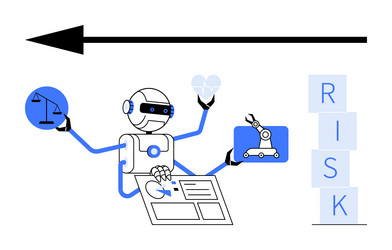 robot balancing tasks and evaluating risk vector image