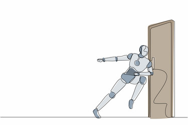 Single continuous line drawing robots running vector
