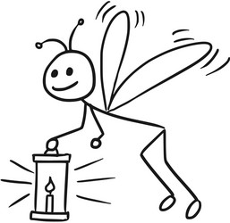 cartoon of firefly vector