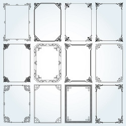 Decorative frames and borders rectangle set 7 Vector Image