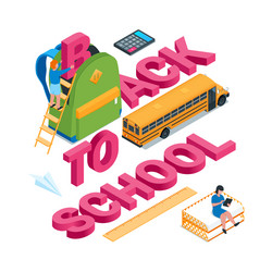 Back to school isometric concept 07 vector