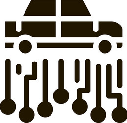 Car electronic system icon glyph vector