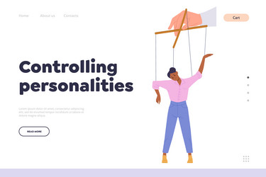 Controlling personalities concept for landing page vector