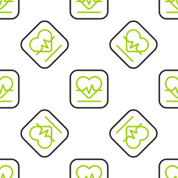 line heart rate icon isolated seamless pattern vector image
