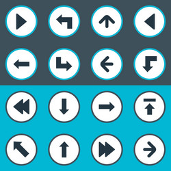 set of 16 simple cursor icons can be found vector image