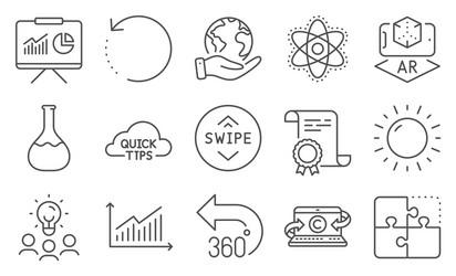 Set science icons such as swipe up augmented vector