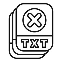 stack of txt files is showing a delete cross vector image