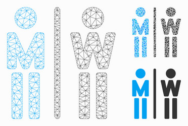 wc persons mesh network model and triangle vector image